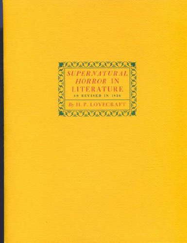 Supernatural horror in literature: As revised in 1936 poster