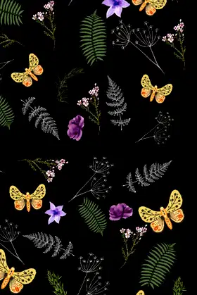 Dark Fern and Floral Fantasy Notebook: College Ruled 150 pages 8X10" poster