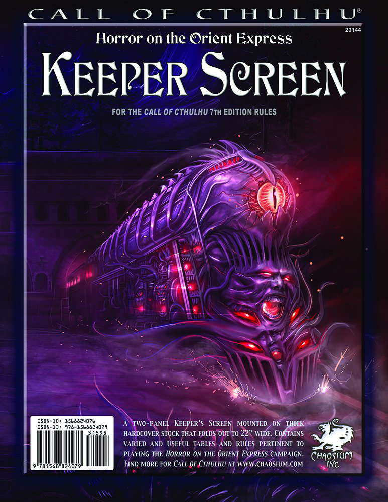 Horror on the Orient Express Keeper Screen (Call of Cthulhu roleplaying) poster