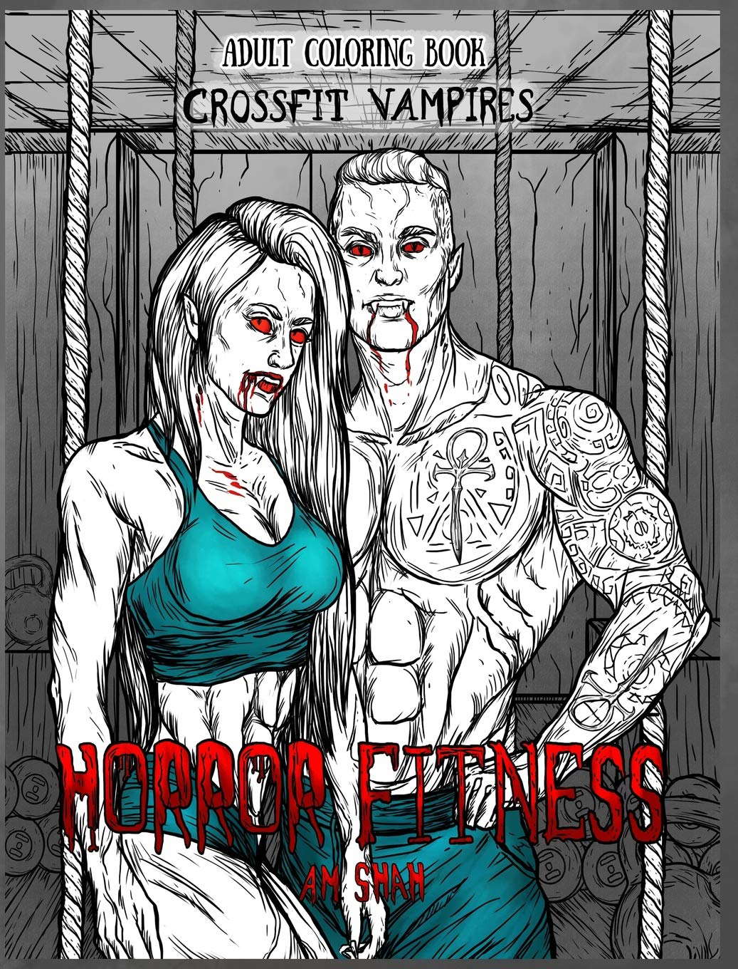 Adult Coloring Book Horror Fitness: Cross Fit Vampires poster