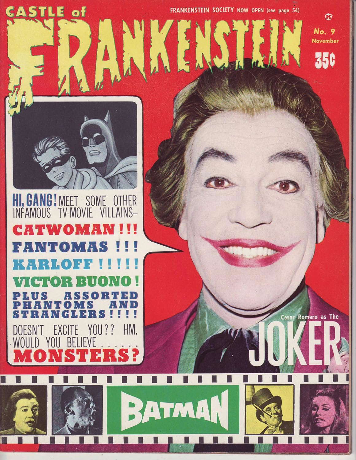 Castle of Frankenstein # 9 - Batman, Fantomas, Karloff poster