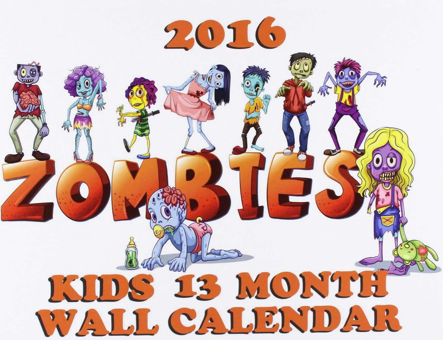 2016 Zombies Kids 13 Month Wall Calendar poster