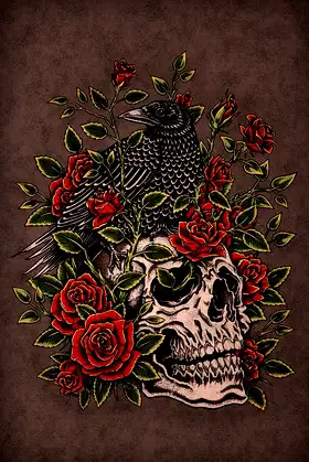 Raven and Roses Journal: Blank Notebook Diary Log (Tattoo You 365 Journal) poster