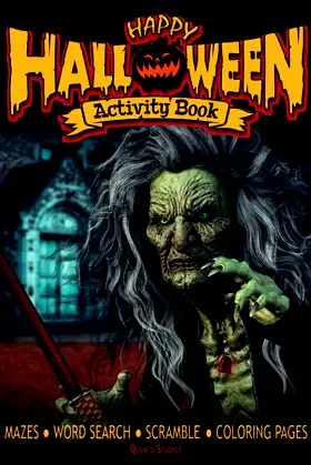 Happy Halloween Activity Book: Mazes, Word Search and Coloring Pages poster