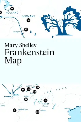 Mary Shelley: Frankenstein Map (Paris Grafik's Literary Maps) poster