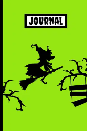 Journal: Spooky Green Halloween Themed Journal Blank Lined Notebook poster