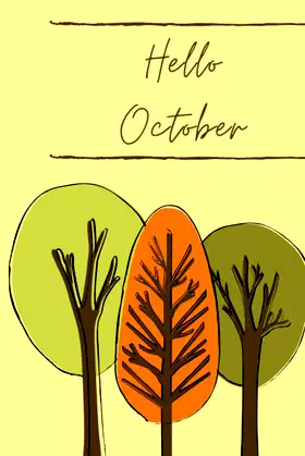 Hello October: Autumn lovers- Birthday Gift-Notebook for making notes poster