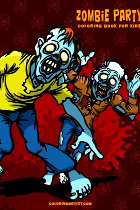 Zombie Party Coloring Book for Kids poster