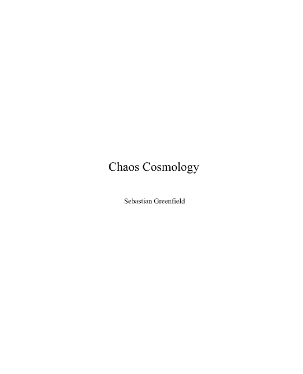 Chaos Cosmology poster
