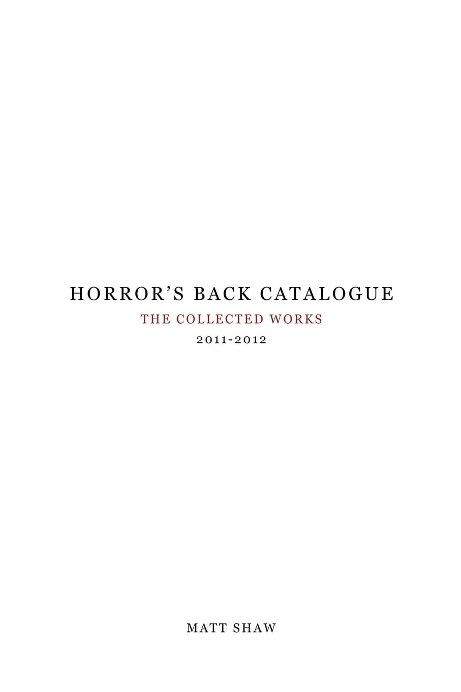 Horror's Back Catalogue: 2011-2012 poster