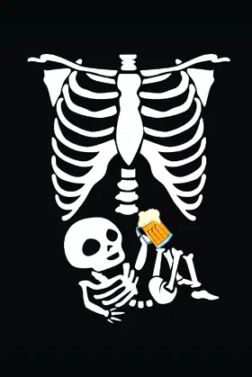 Pregnant Baby in Belly with Beer Halloween Party poster
