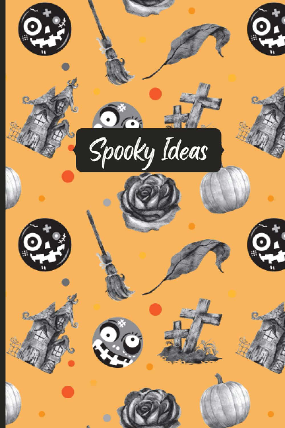 Spooky Ideas: Vintage Creepy Halloween Wide Ruled Composition Notebook poster