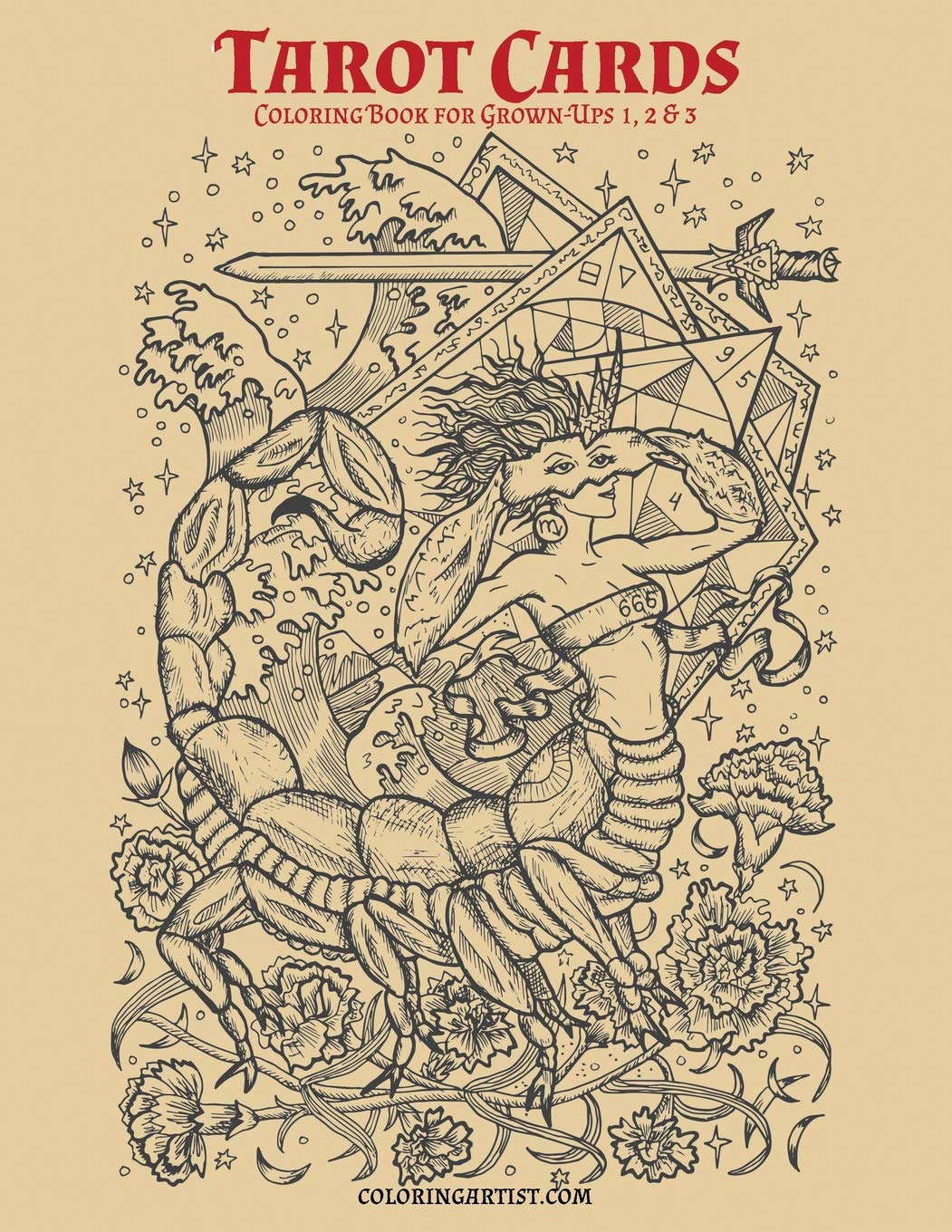 Tarot Cards Coloring Book for Grown-Ups 1, 2 & 3 poster