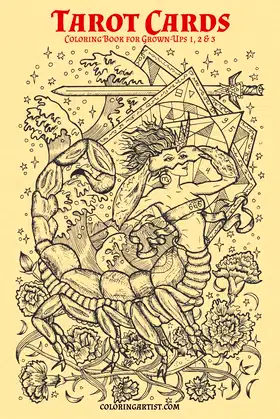 Tarot Cards Coloring Book for Grown-Ups 1, 2 & 3 poster