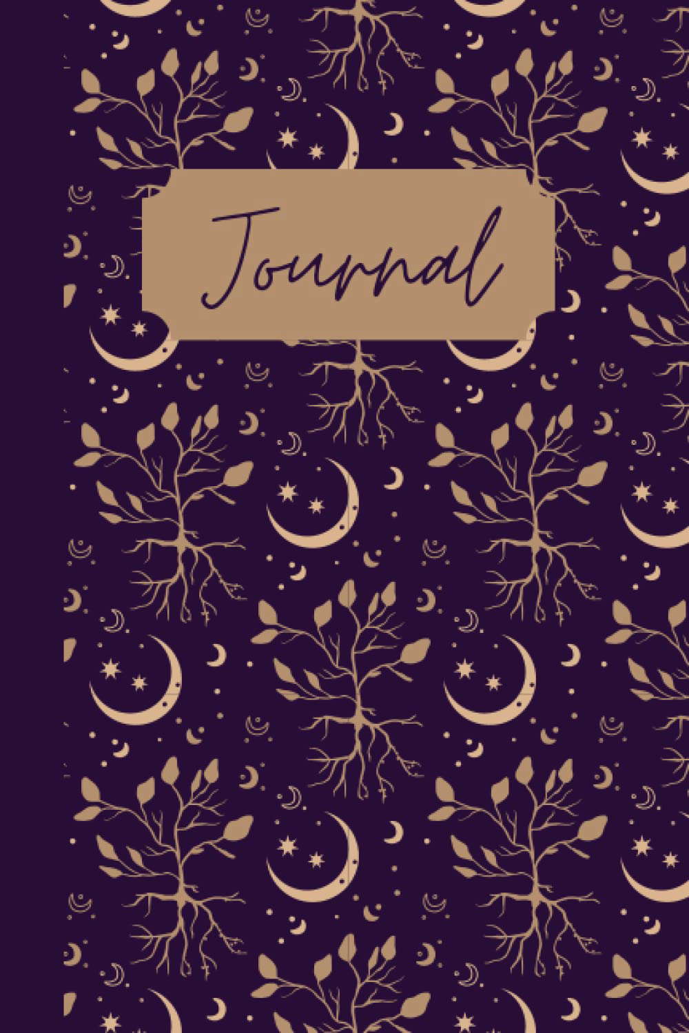 Moon Journal, Moon and Flower Design, 6x9, 120 pages, Matte Cover poster