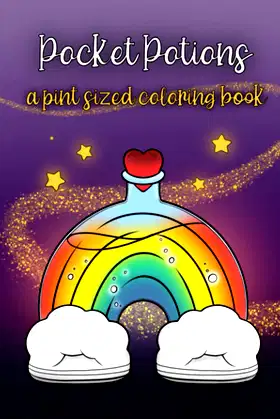 Pocket Potions: a pint sized coloring book poster