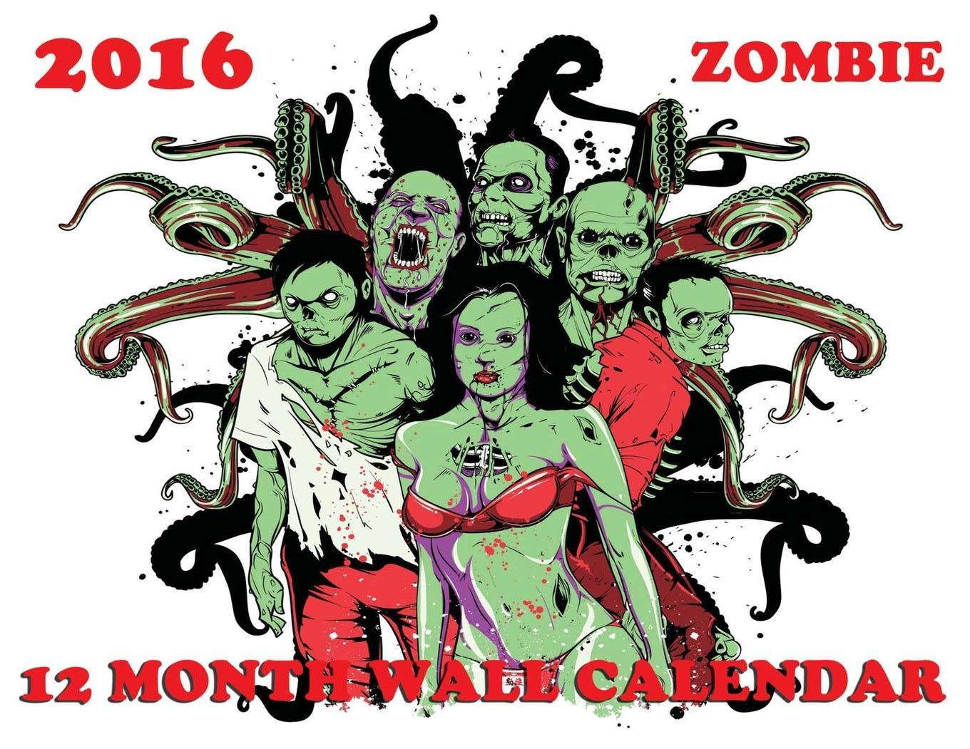 2016 Zombie 12 Month Wall Calendar poster