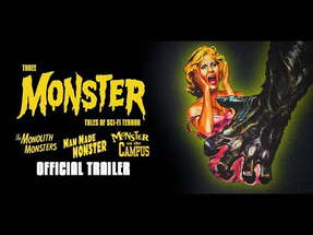 THREE MONSTER TALES OF SCI-FI TERROR (Eureka Classics) New & Exclusive Trailer poster