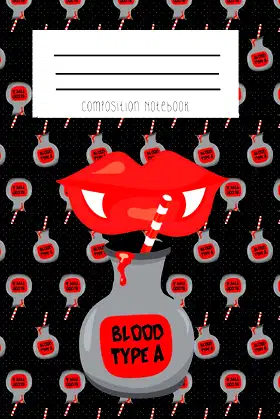 Composition Notebook: Vampire Fangs Blood Type A Halloween Notebook poster