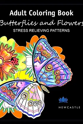 Adult Coloring Book: Butterflies and Flowers: Stress Relieving Patterns poster