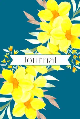 Yellow & Teal Floral Daily Wellness Journal Notebook poster