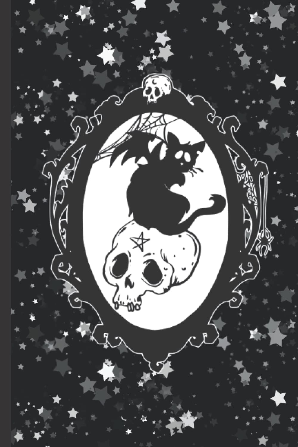 Occult goth dark creepy winged cat journal poster