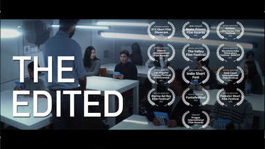 THE EDITED short film, a psychological satire poster