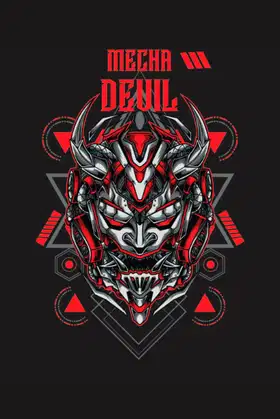 Mecha Devil: Halloween journal (120 Lined Pages, 6" x 9") poster