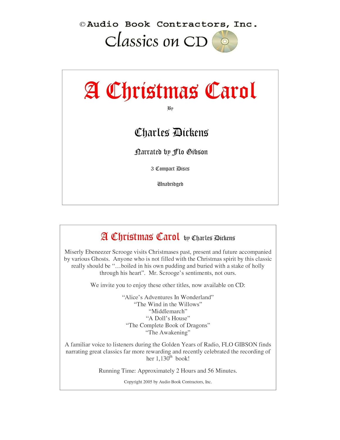 A Christmas Carol (Classic Books on CD Collection) [UNABRIDGED] poster