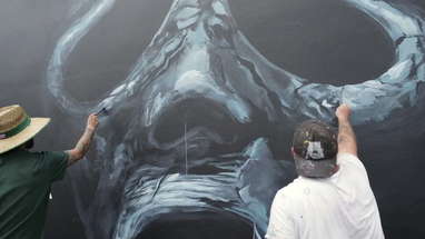 Ghostface killing it on this amazing mural spotted in Melbourne. poster