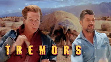 Val and Earl are Chased By A Graboid | Tremors (1990) poster