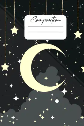 Black Moon Composition Notebook: Wide Ruled, 7.5" x 9.25" poster