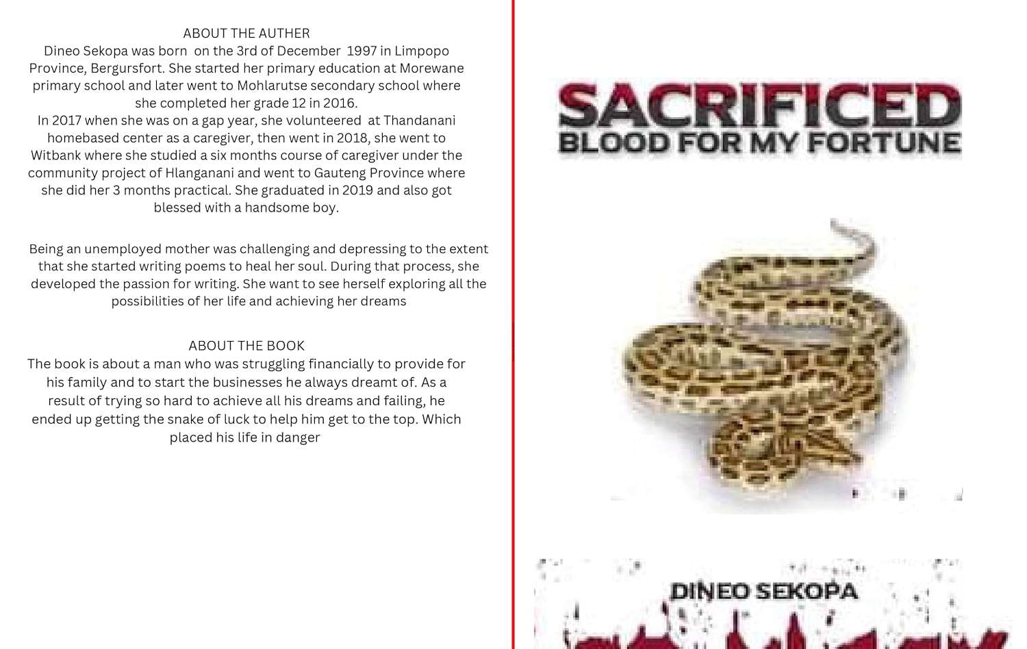 Sacrificed blood for my fortune poster