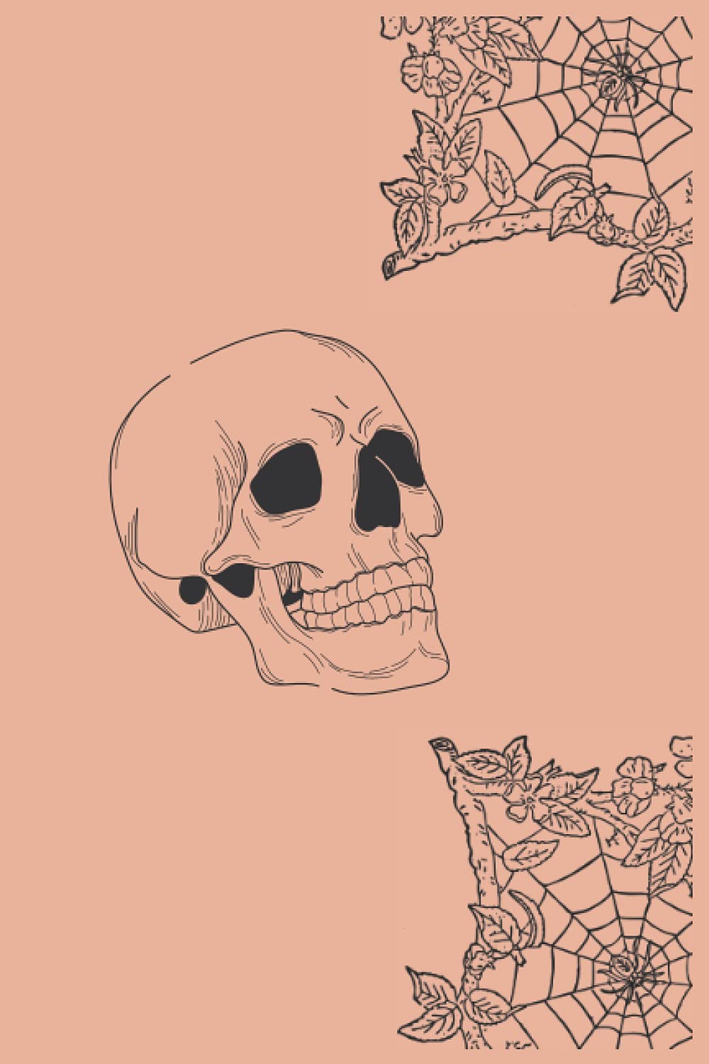 Skull & Spider Webs Spooky Notebook poster