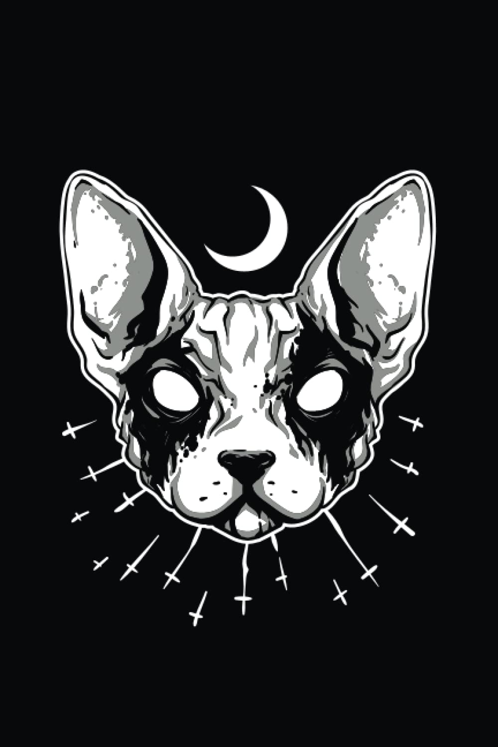 Demonic Sphynx Cat ruled notebook poster