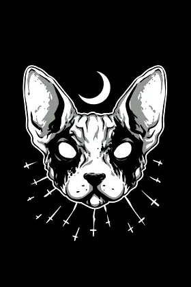 Demonic Sphynx Cat ruled notebook poster