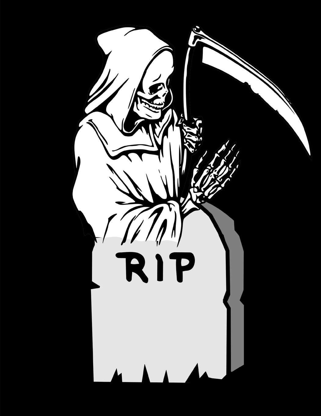 Grim Reaper Tombstone RIP Notebook Journal 120 College Ruled Pages 8.5 X 11 poster