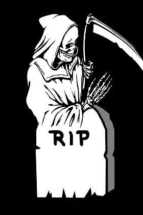 Grim Reaper Tombstone RIP Notebook Journal 120 College Ruled Pages 8.5 X 11 poster