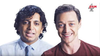 M. Night Shyamalan & James McAvoy on Split poster