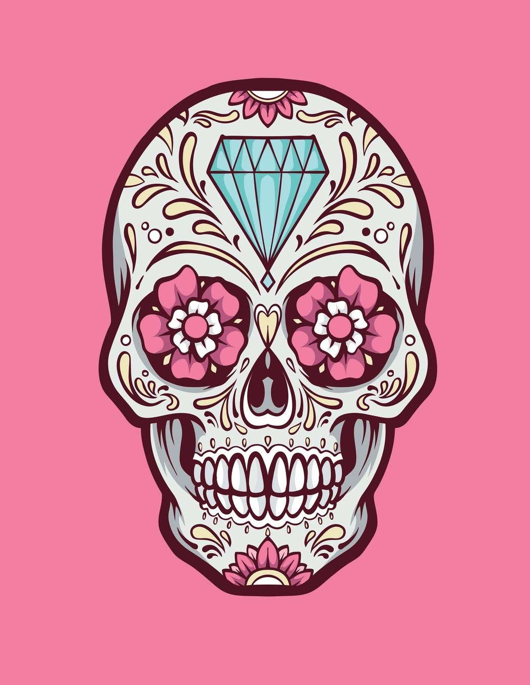 Notebook: College Ruled Composition Notebook / Sugar Skull Cover poster