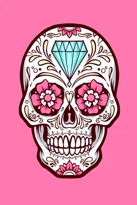 Notebook: College Ruled Composition Notebook / Sugar Skull Cover poster