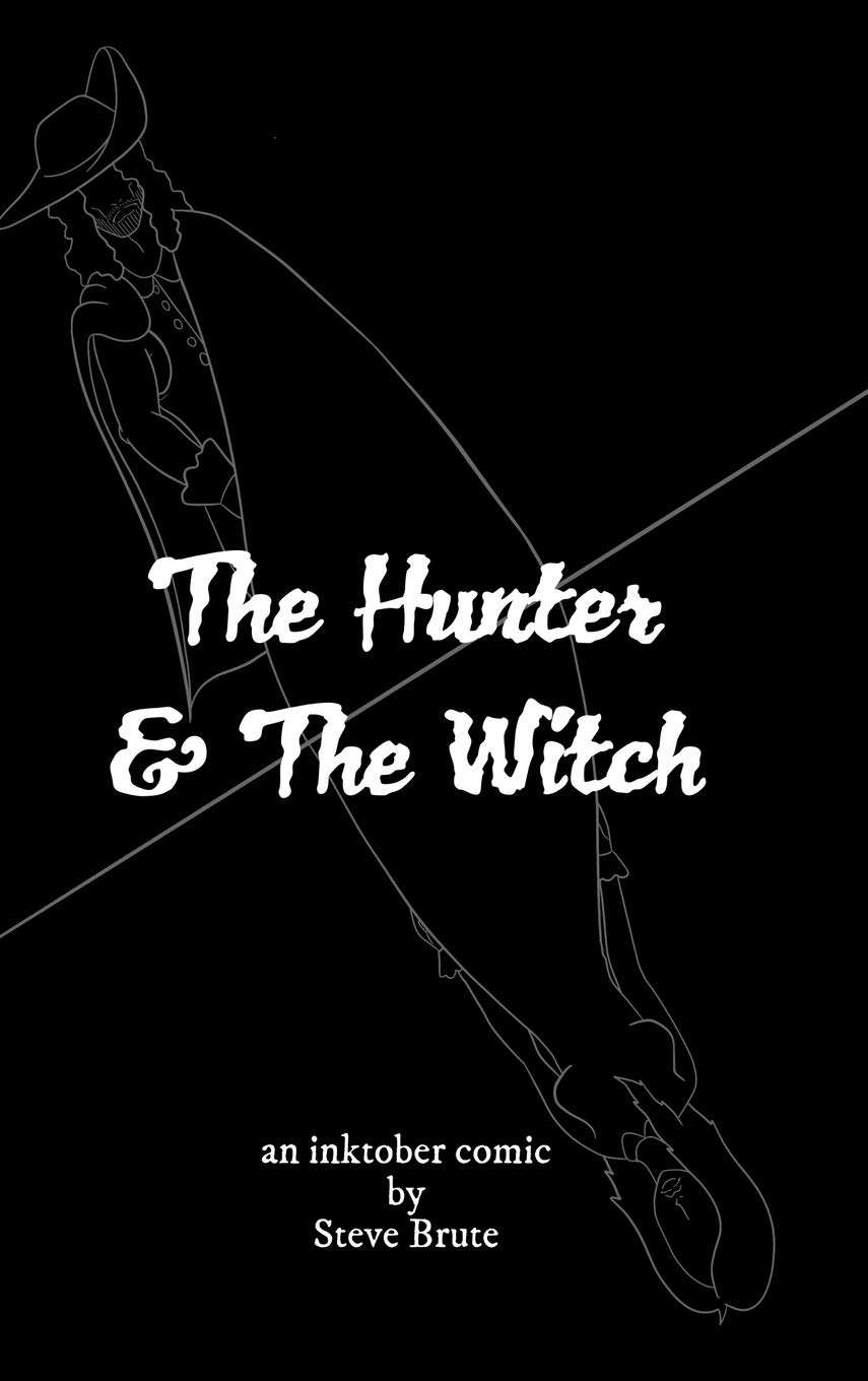 The Hunter and The Witch: an inktober comic poster