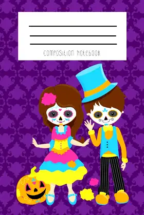 Composition Notebook: Day Of The Dead Sugar Skull Boy And Girl poster