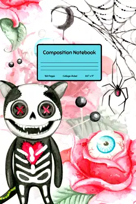 Voodoo Cat Composition Notebook: Watercolor Design poster