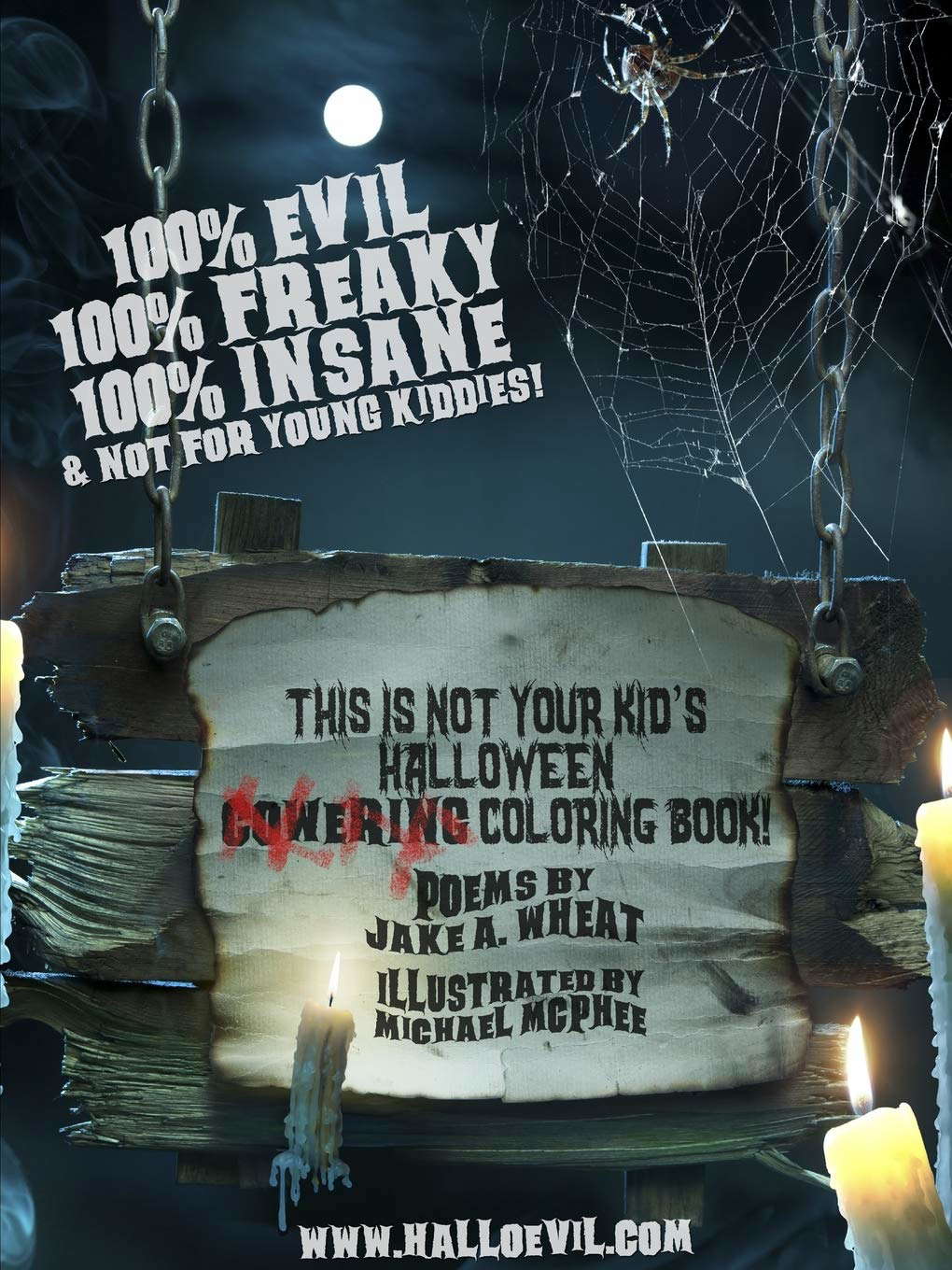 This is NOT Your Kid's Halloween Cowering... er... Coloring Book! poster