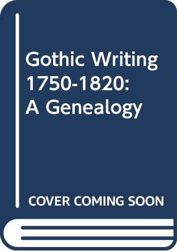 Gothic Writing 1750-1820: A Genealogy poster