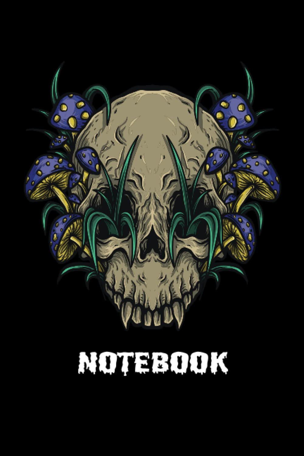 Skull Notebook: Skull Mushroom Black poster