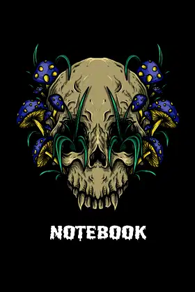 Skull Notebook: Skull Mushroom Black poster
