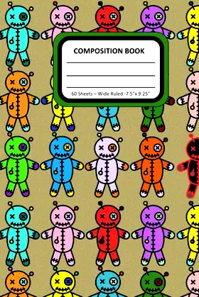Never Enough Voodoo Dolls Composition Notebook: Colorful Curses poster