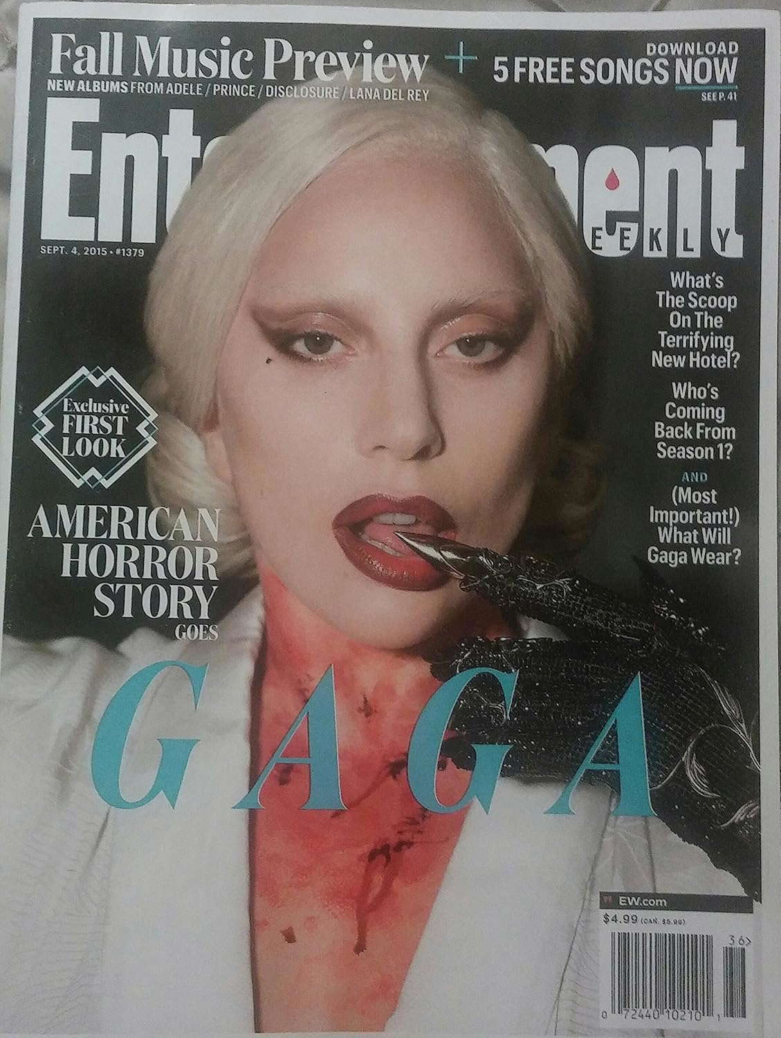 Entertainment Weekly ~ September 4, 2015 ~ American Horror Story Goes GAGA poster